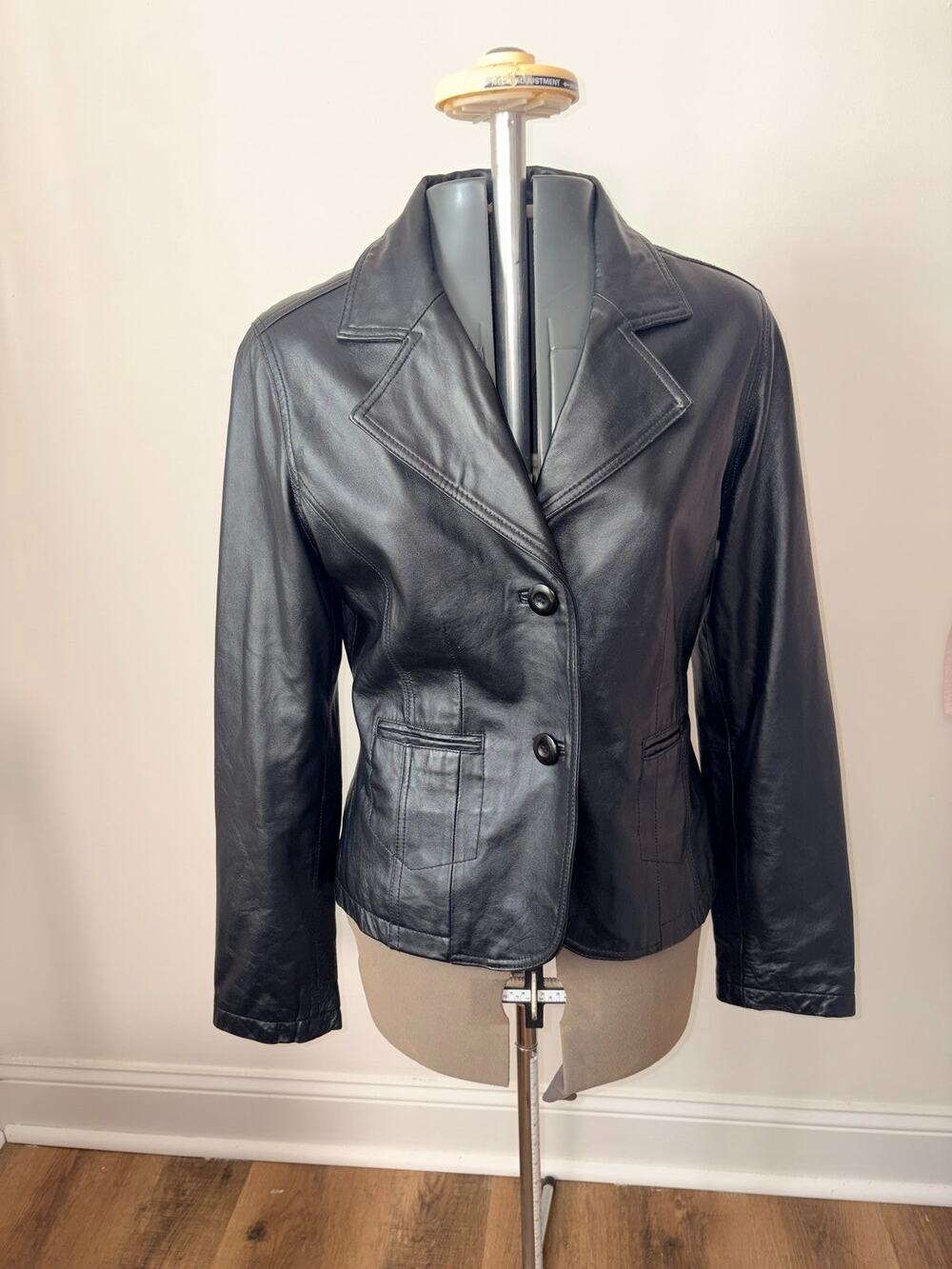 John Paul Richard Uniform Black Genuine Lambskin Leather Jacket Womens Medium